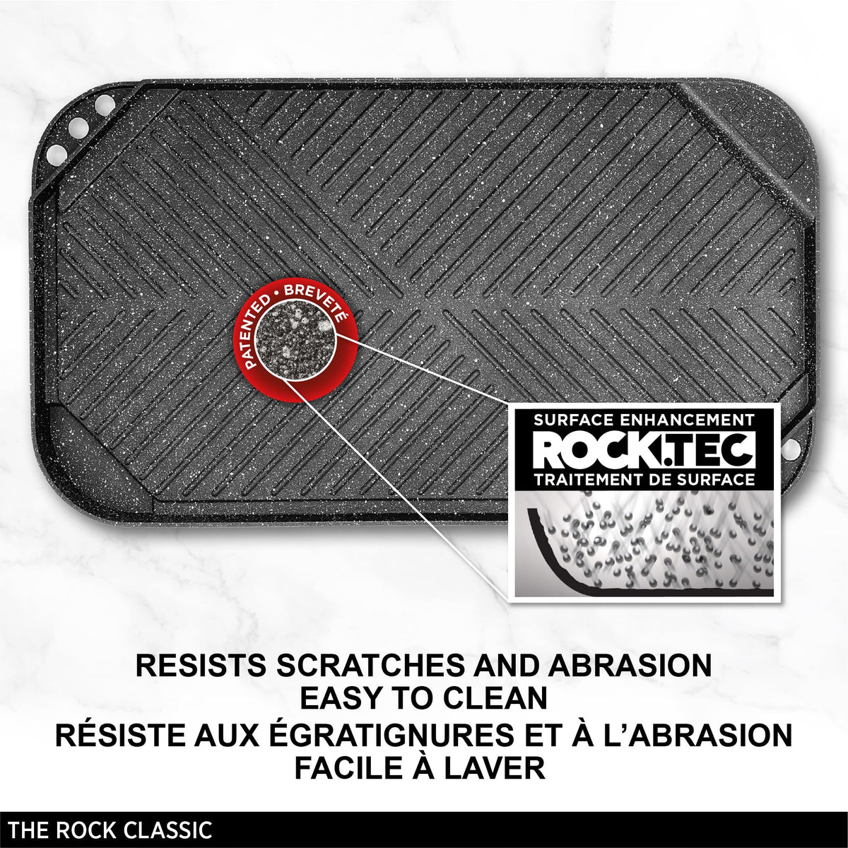 Starfrit The Rock Reversible Grill and Griddle, 50 x 28 cm, Black