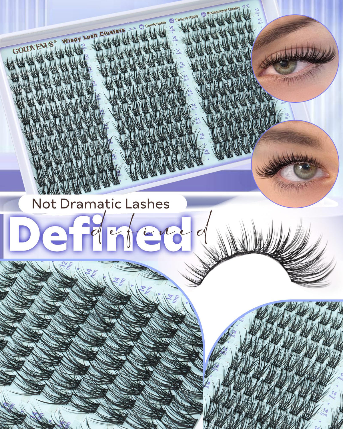Wispy Lash Clusters DIY Eyelash Extension Kit, 10-16 mm, CC Curl