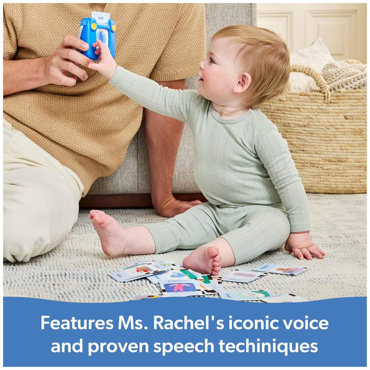 Ms. Rachel First Words Flash Cards, Electronic Card Reader, 100 Words