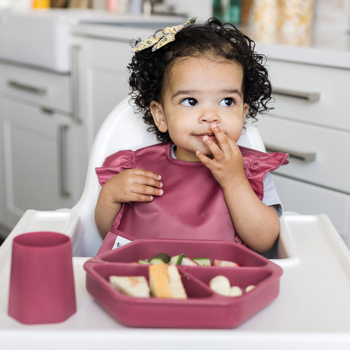 Tiny Twinkle Mess-Proof Easy Bib, 3 Pack, Unicorn, Rainbow, Burgundy