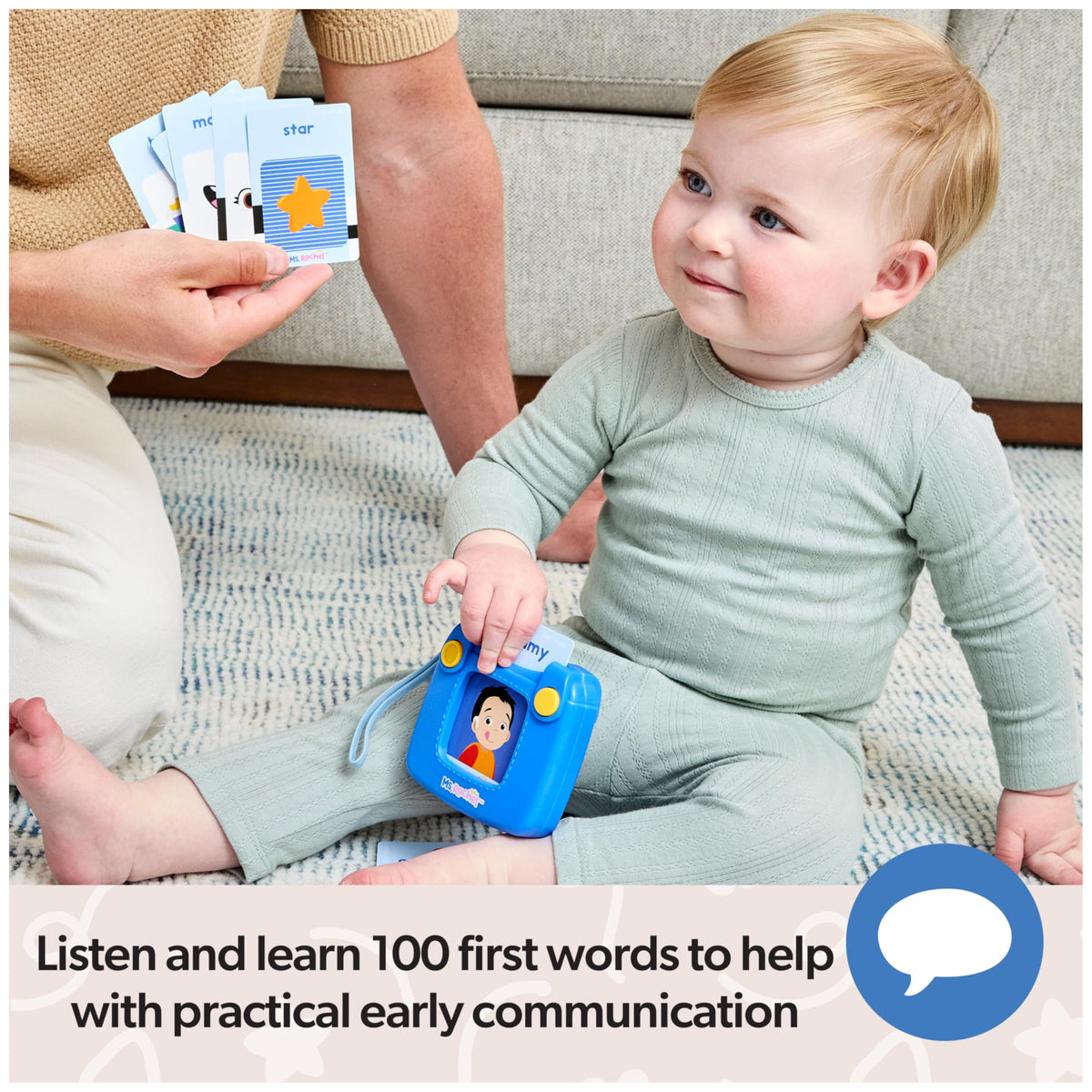 Ms. Rachel First Words Flash Cards, Electronic Card Reader, 100 Words
