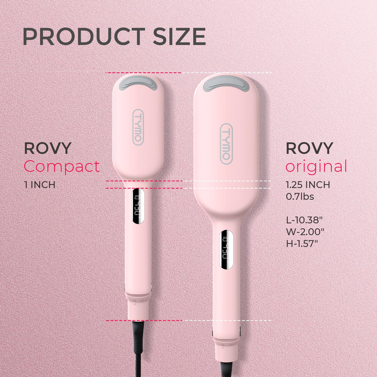 TYMO ROVY 3-Barrel Ionic Hair Waver, 1 in, Pink