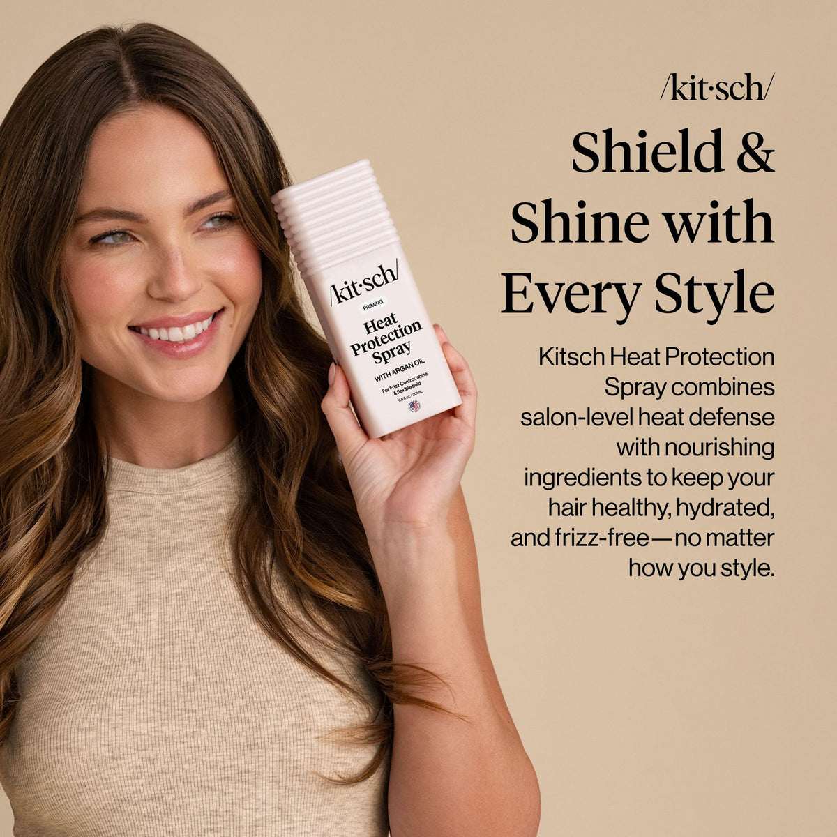 Kitsch Heat Protection Spray for Hair with Argan Oil, 201 mL