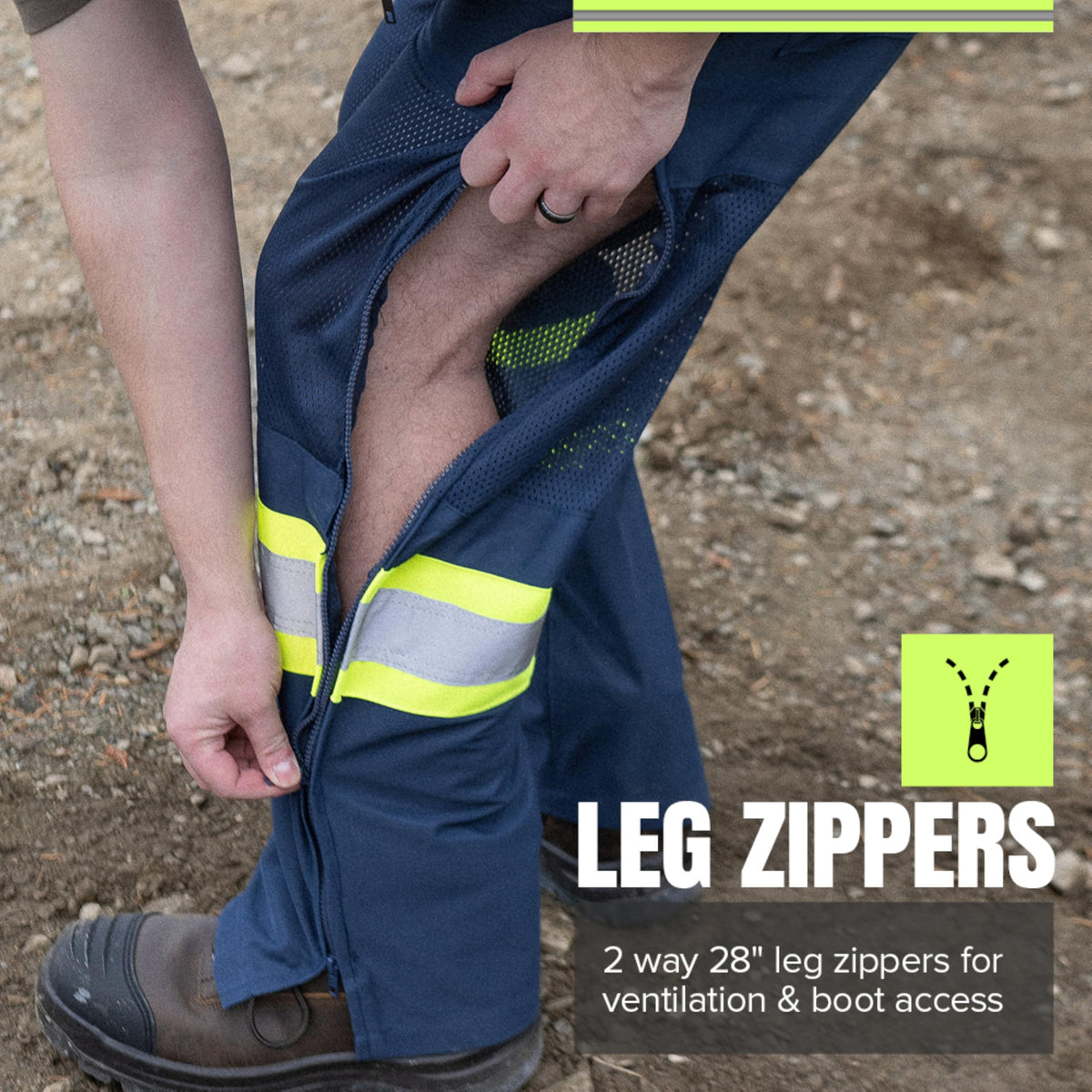 Pioneer Hi Vis Pants, Breathable Mesh, Blue
