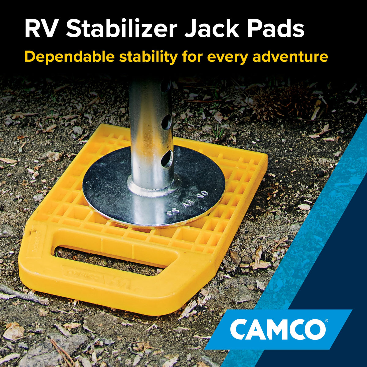 Camco RV Stabilizing Jack Pads (44595), 6.5 Inch x 6.5 Inch, 4 Pack