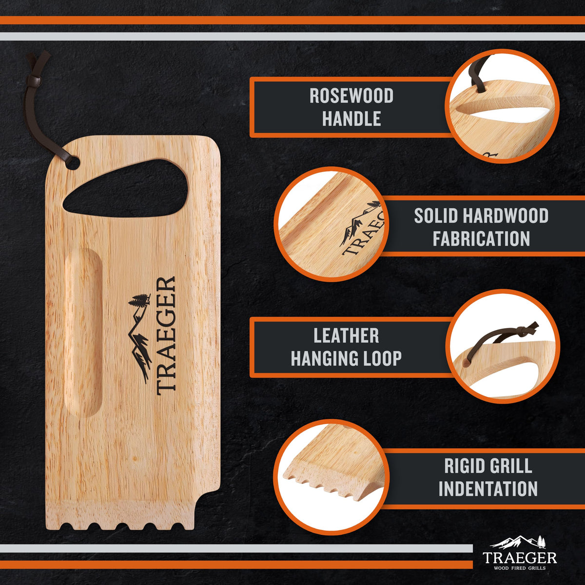 Traeger BAC454 Wooden Grill Scraper