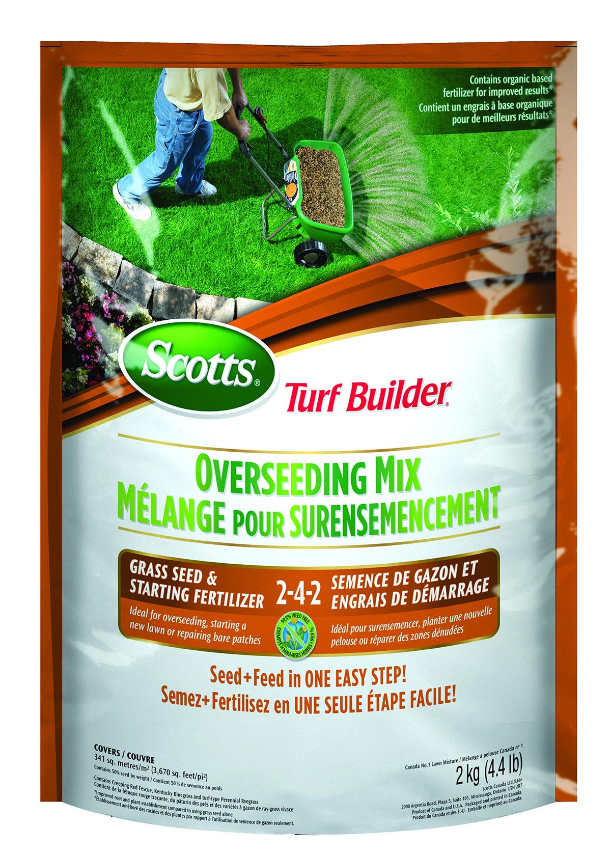 Scotts Turf Builder Overseeding Mix Grass Seed, 2 kg