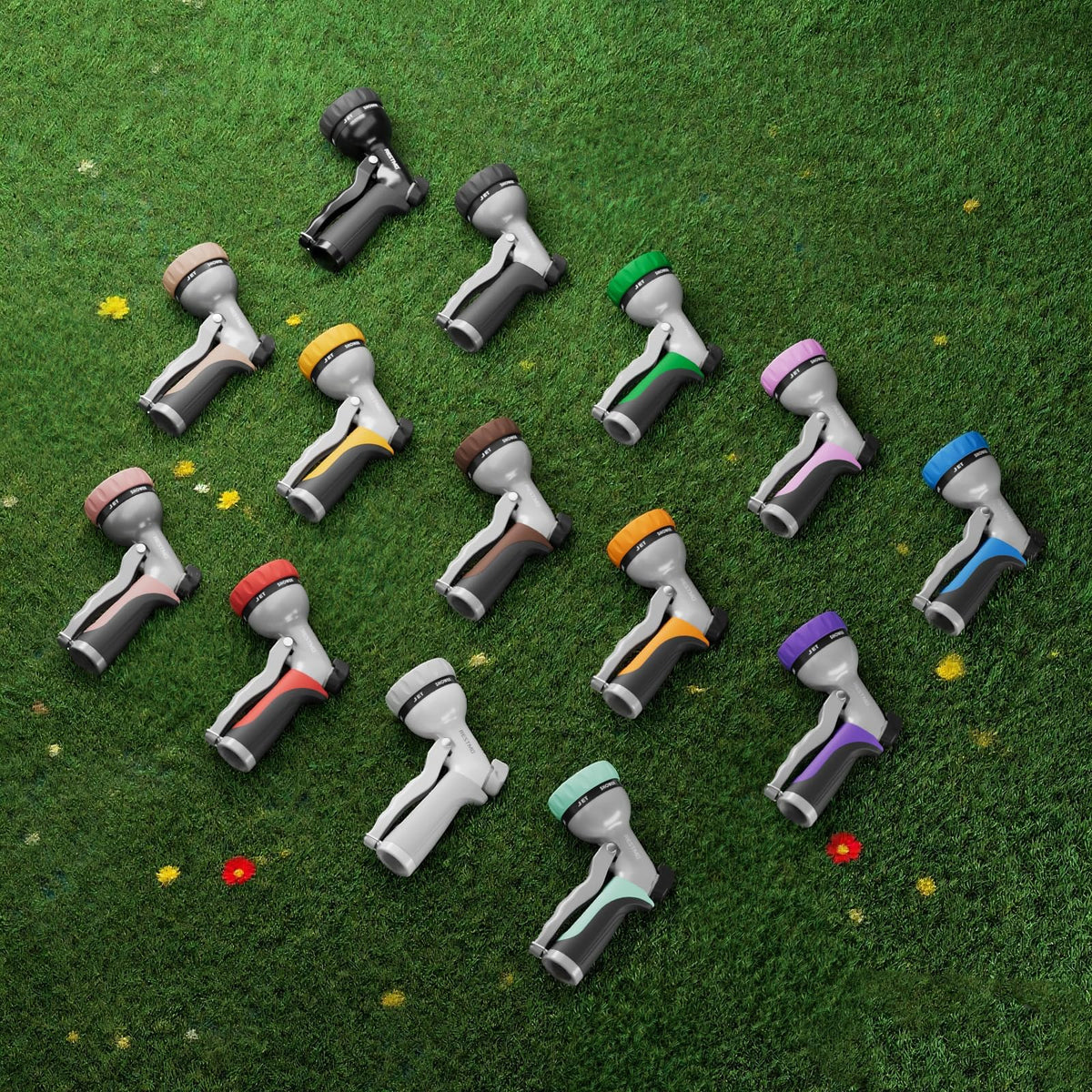 RESTMO Metal Garden Hose Nozzle, 7 Spray Patterns