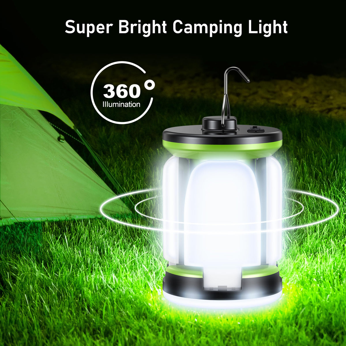 Blukar Rechargeable LED Camping Lantern, White Light