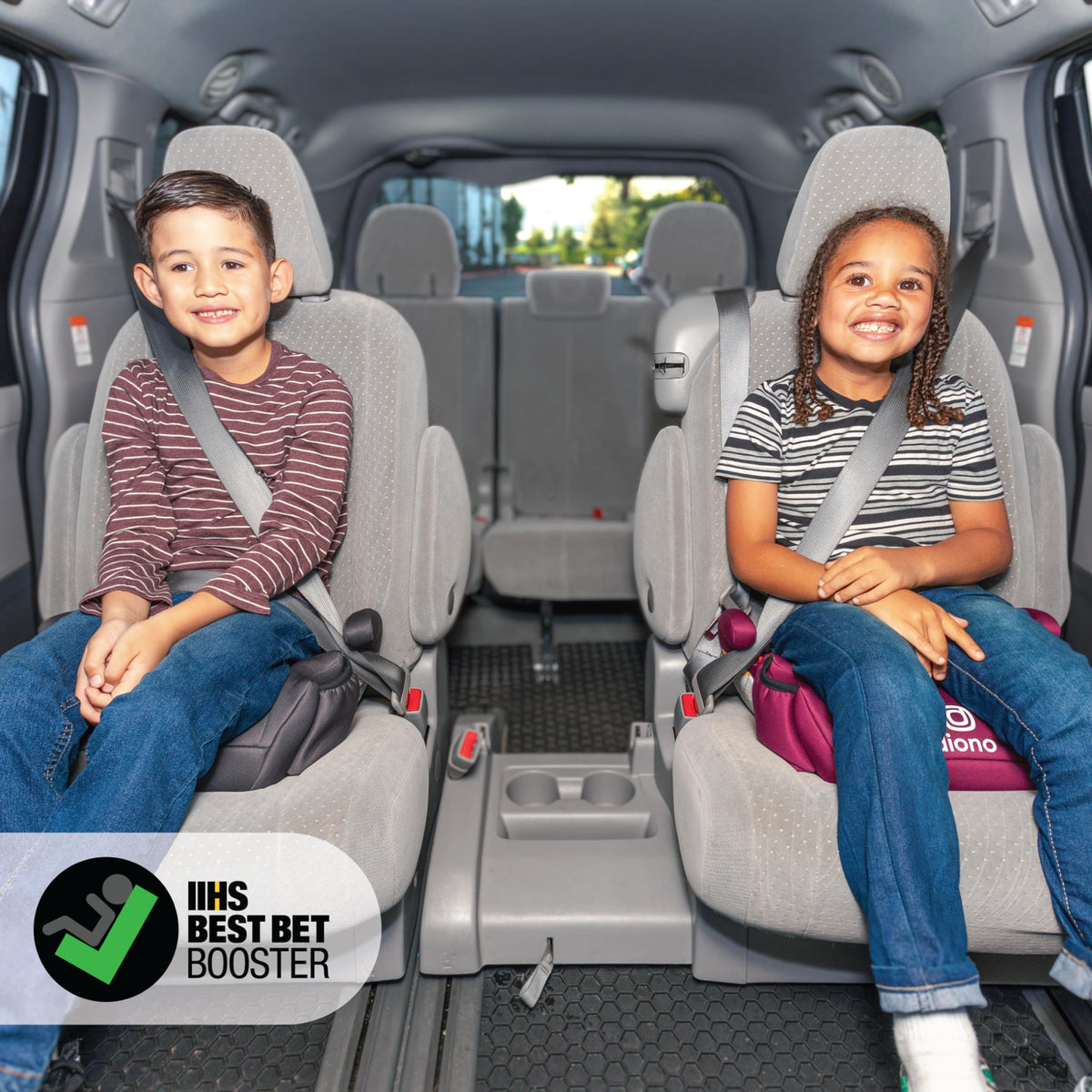 Diono Solana 2022 Backless Booster Car Seat, Pack of 2, Black Charcoal