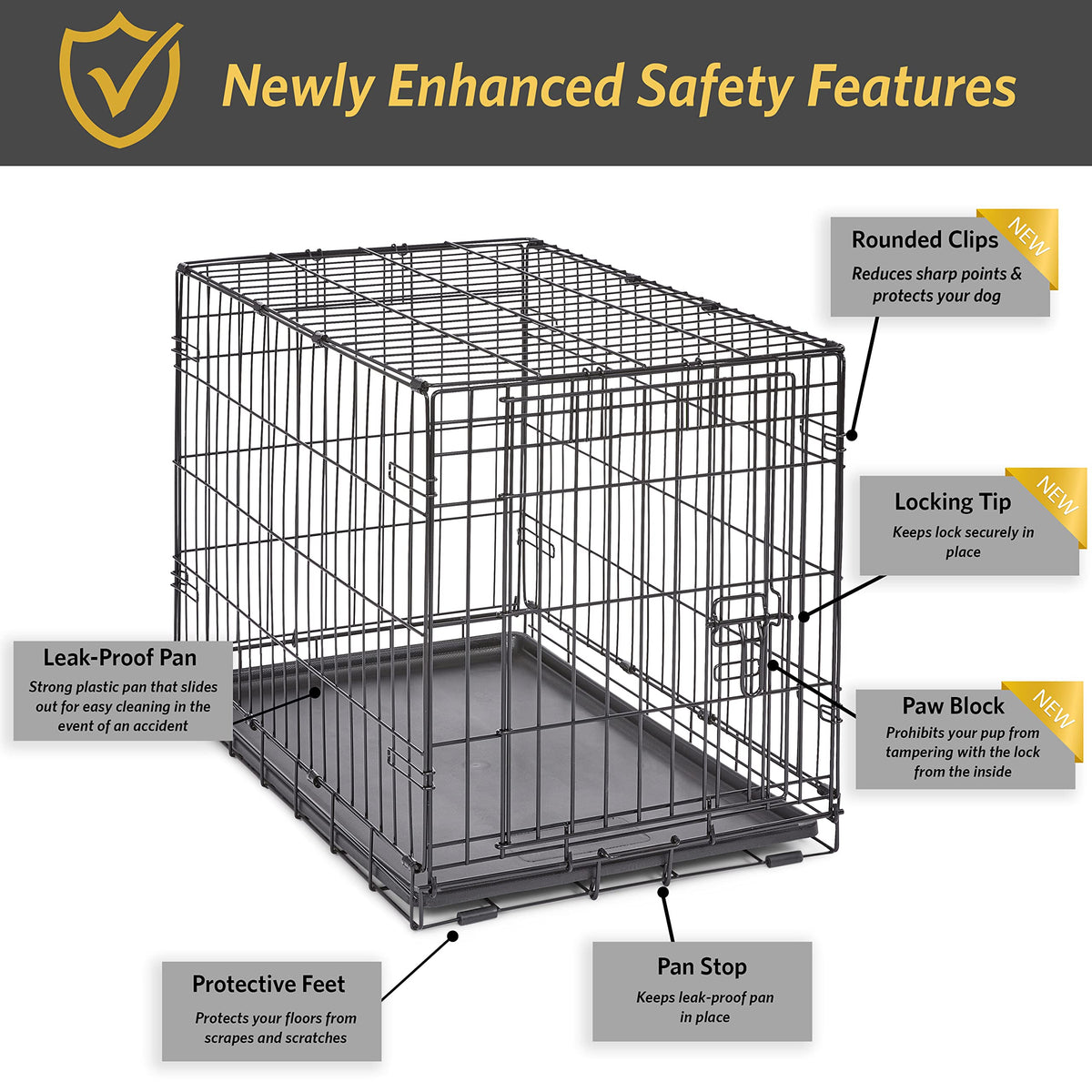 MidWest Homes for Pets 30-Inch New World Folding Dog Crate, 21-40 lbs
