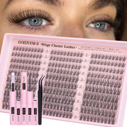 Goddvenus Wispy Cluster Lashes Kit, 300 Pieces, 9-14mm C Curl