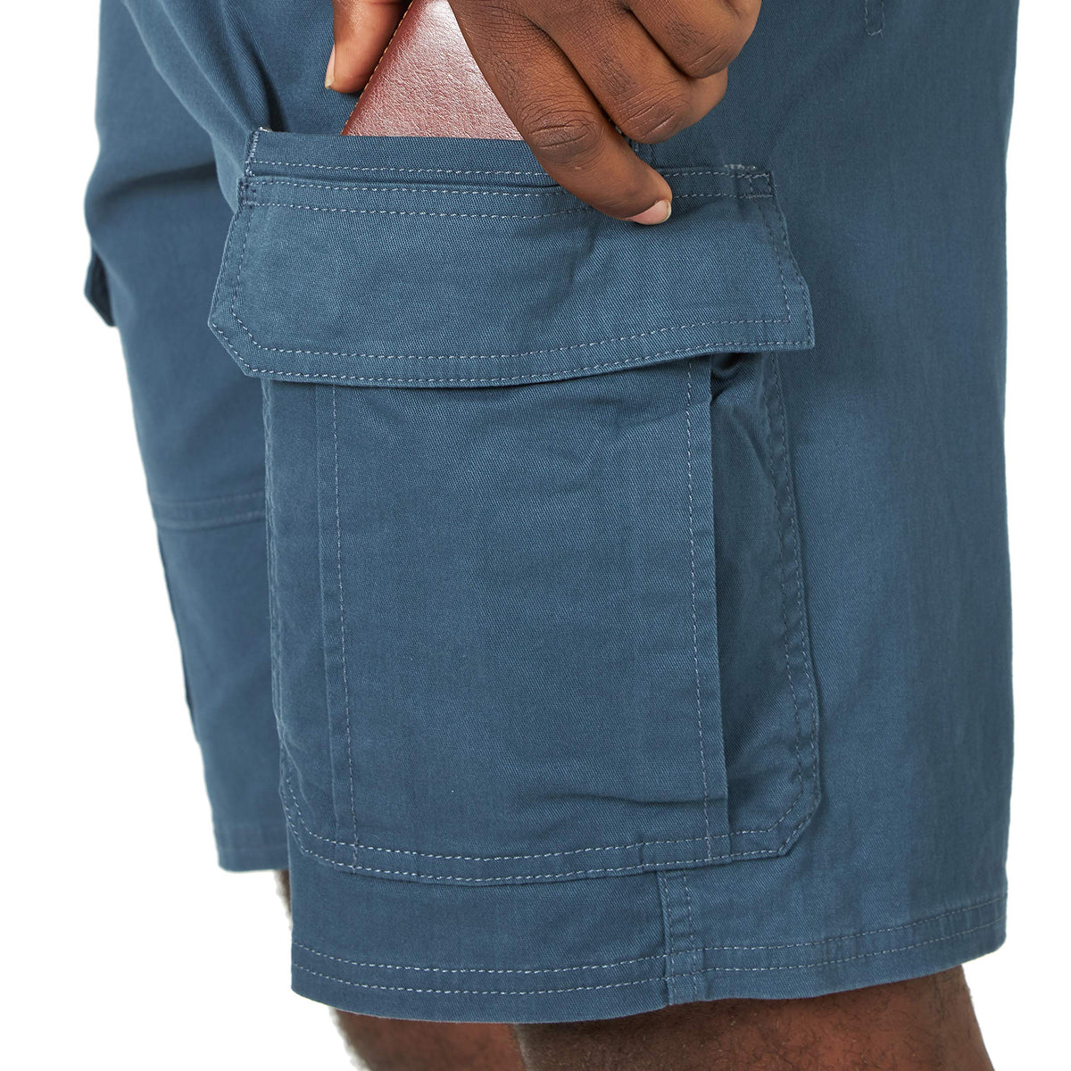 Wrangler Authentics Men's Cargo Stretch Short, Midnight Blue, 36