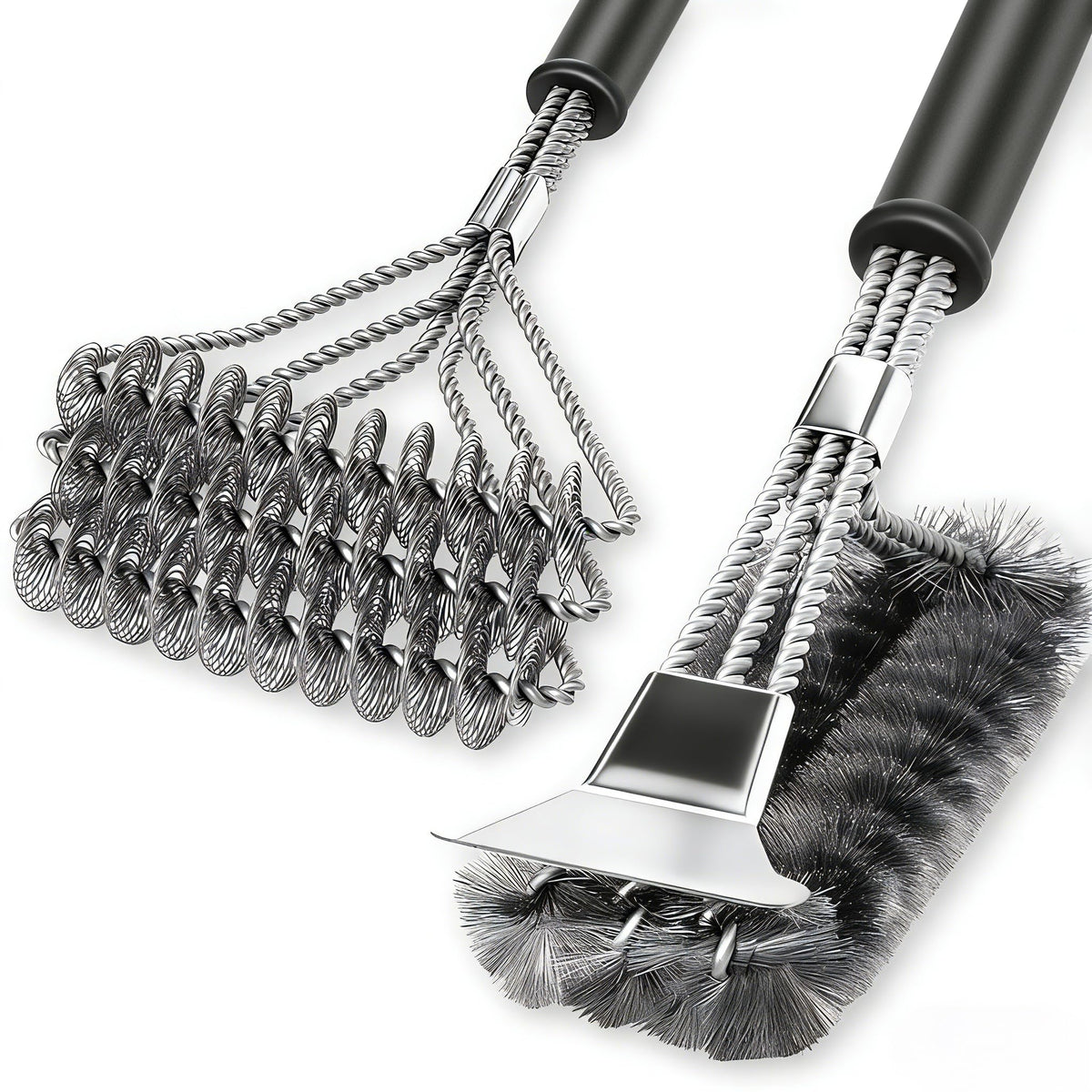 Bristle Free BBQ Grill Brush, 18" (2 Pack)