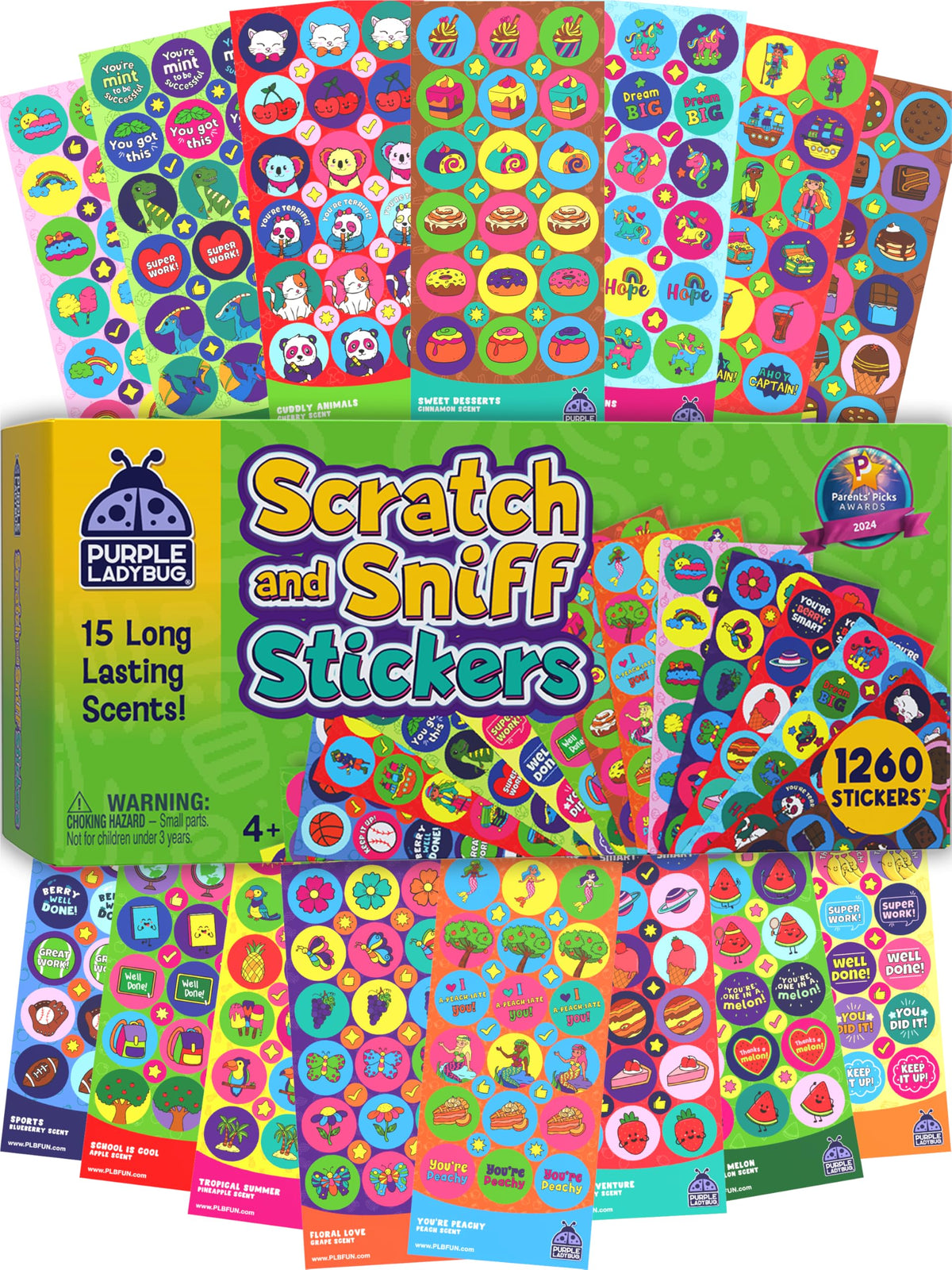 PURPLE LADYBUG Scratch and Sniff Reward Stickers (1260 Count)