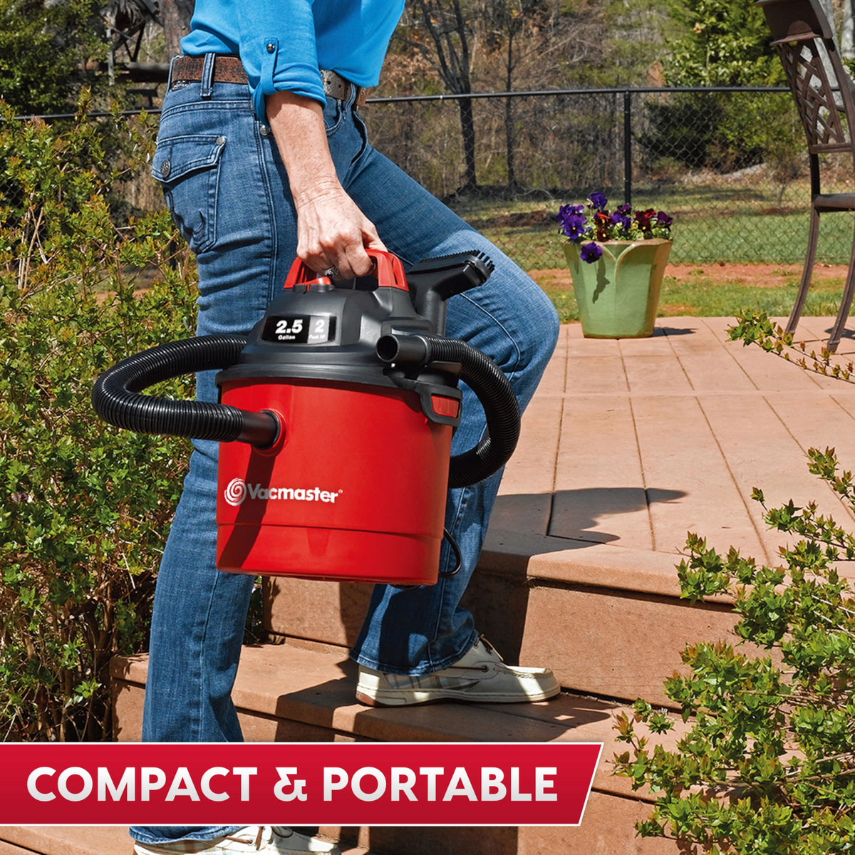 Vacmaster Red Edition VOM205P Wet Dry Shop Vacuum, 2.5 Gallon