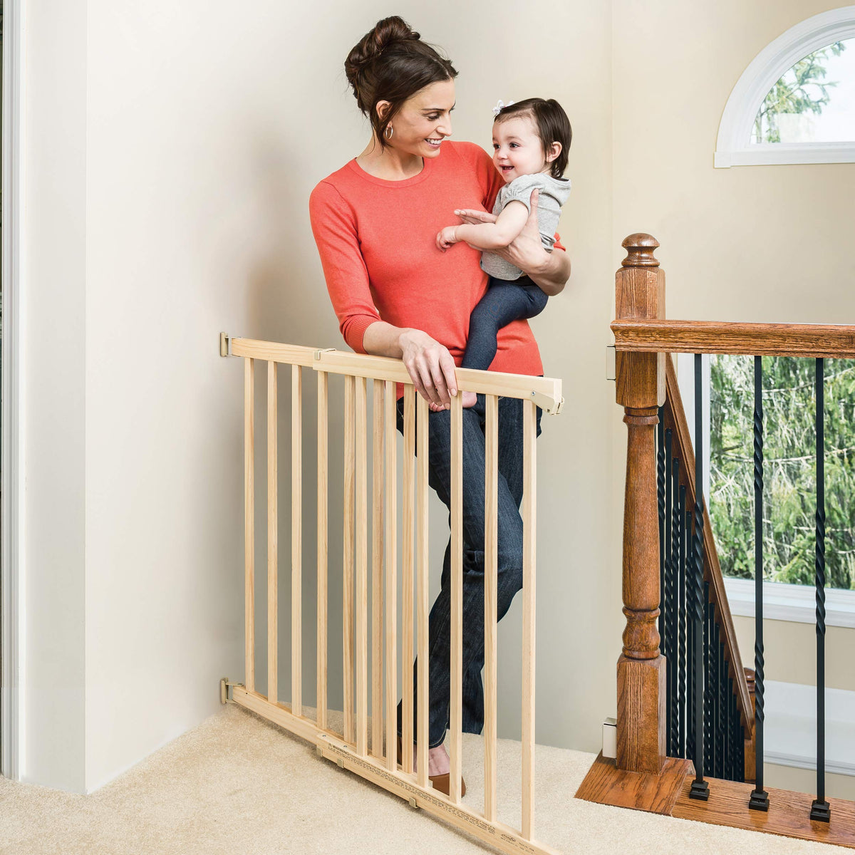 Evenflo Top of Stairs Extra Tall Gate, Hardware Mounted