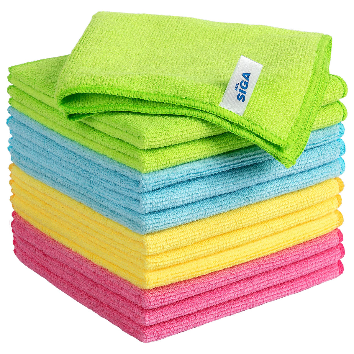 MR.SIGA Microfiber Cleaning Cloth, 12 Pack, 12.6" x 12.6"