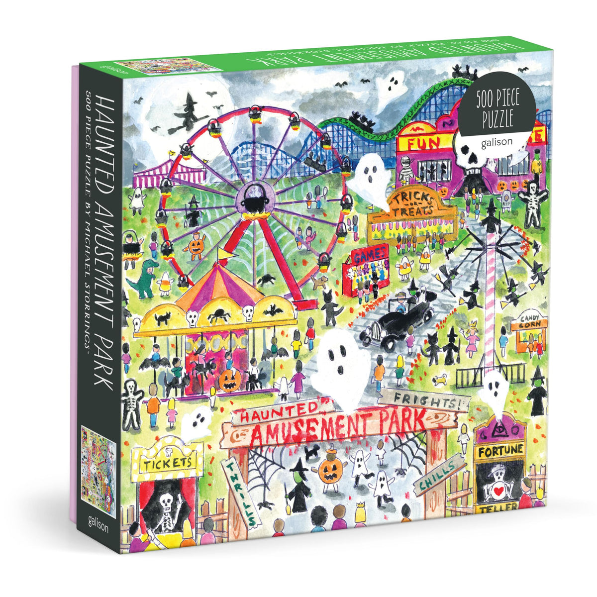 Galison Michael Storrings Haunted Amusement Park Puzzle, 500 Piece