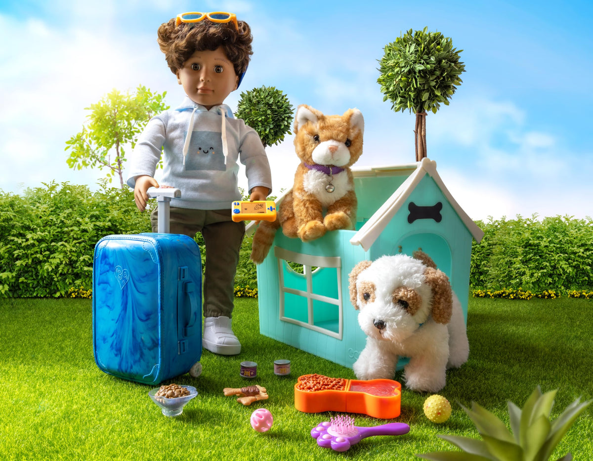 Our Generation Hop in Cat Carrier Doll Playset, Plush
