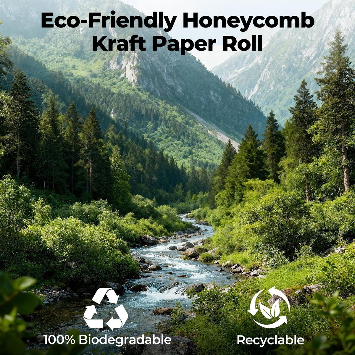 Tera Honeycomb Packing Paper, 12" x 200', with 20 Fragile Stickers