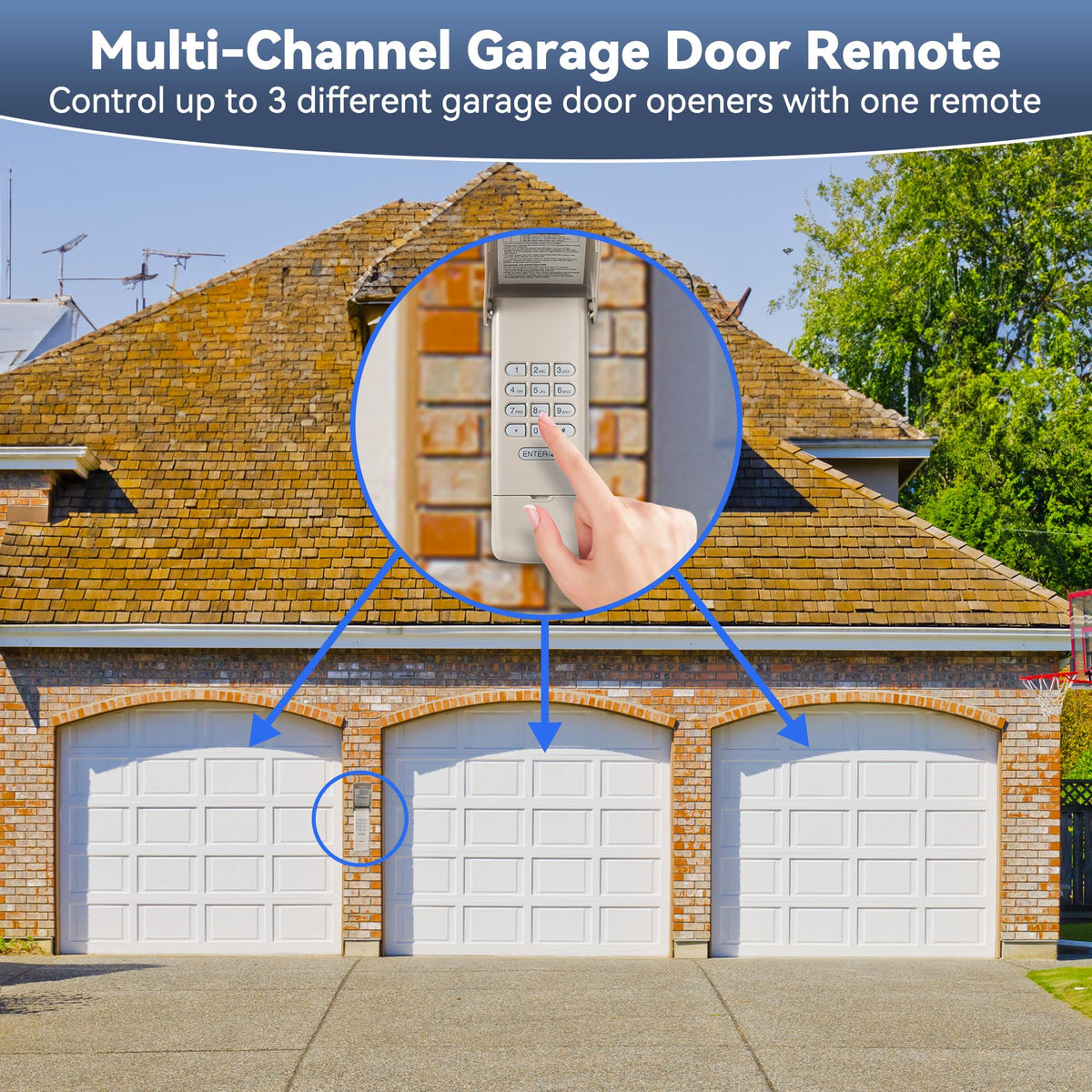 877MAX Universal Wireless Keyless Garage Door Keypad