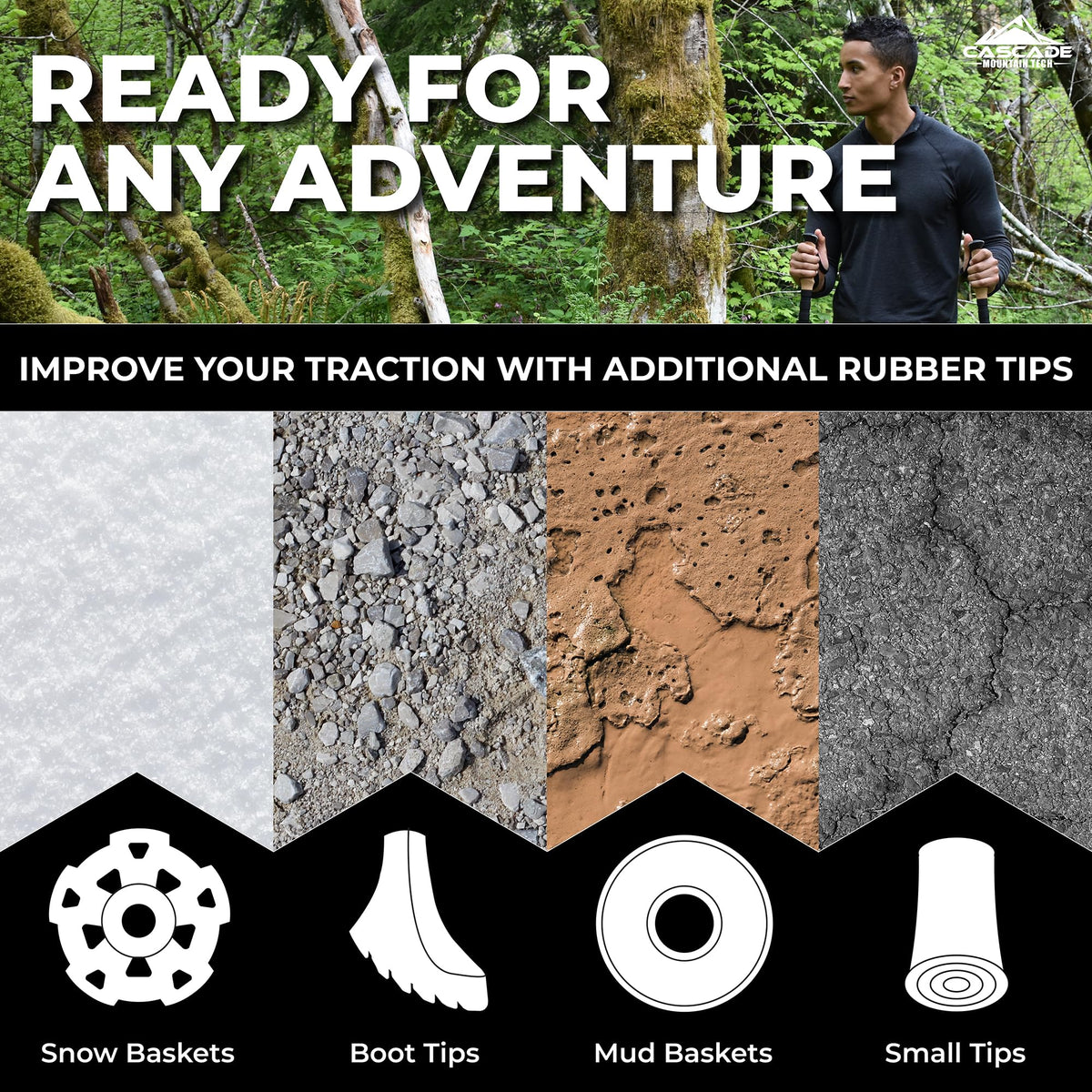 Cascade Mountain Tech Aluminum Trekking Poles With Cork Grip