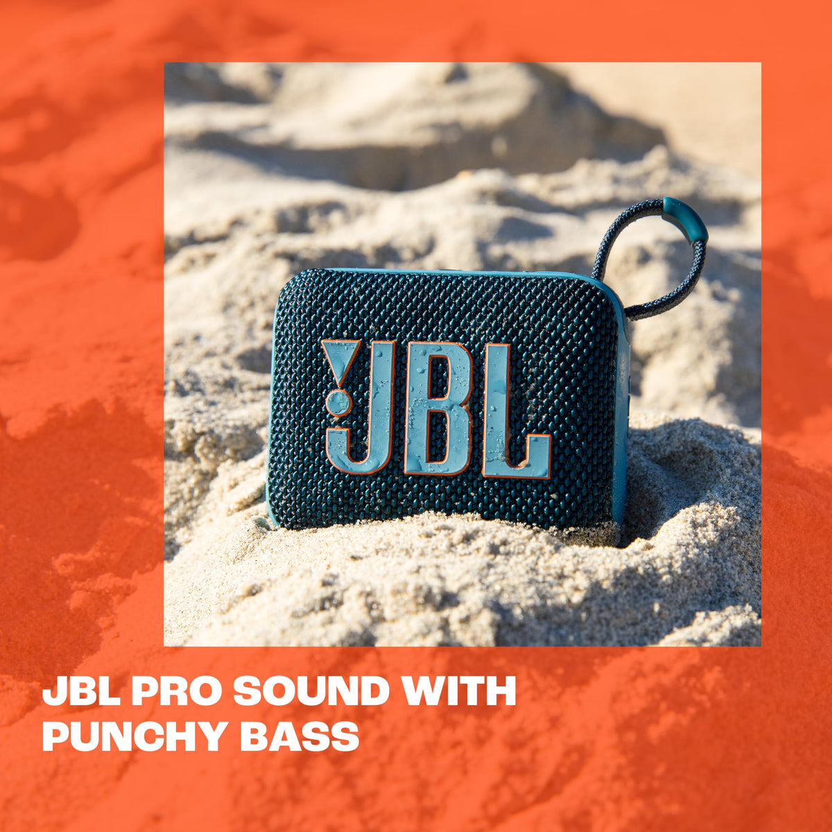 JBL Go 4 Portable Waterproof Bluetooth Speaker, Blue