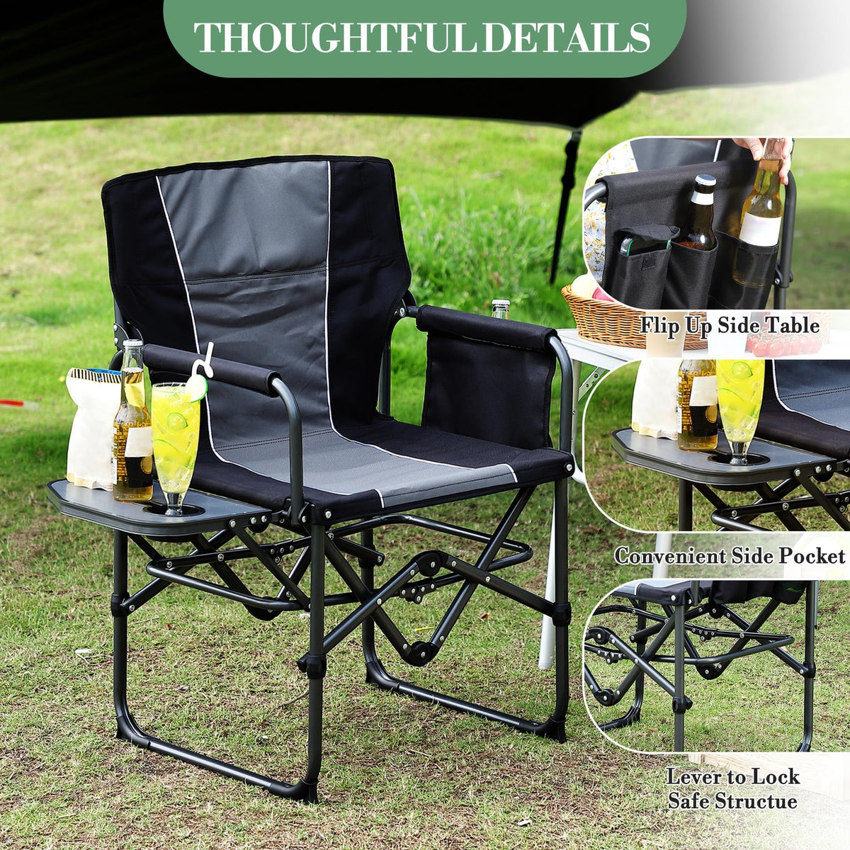 Oversized Heavy Duty Folding Camping Director Chair