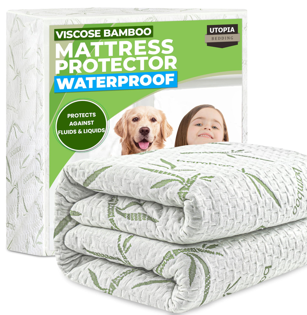 Utopia Bedding Waterproof Bamboo Mattress Protector, Twin