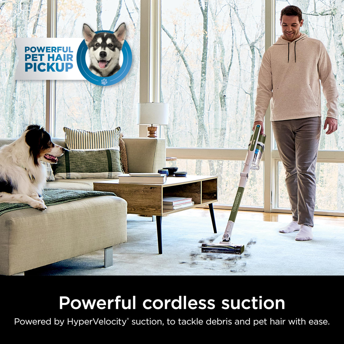 Shark PowerPro Flex Pet Plus Cordless Vacuum, IZ387H, Olive