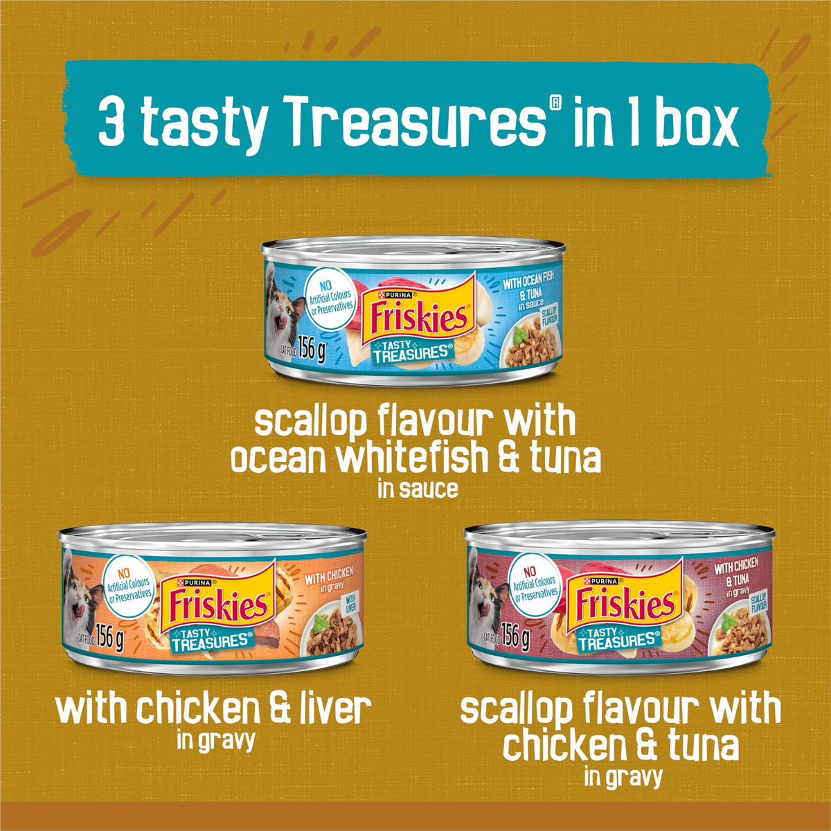 Friskies Tasty Treasures Poultry & Fish Variety Pack, 156 g (24 Pack)