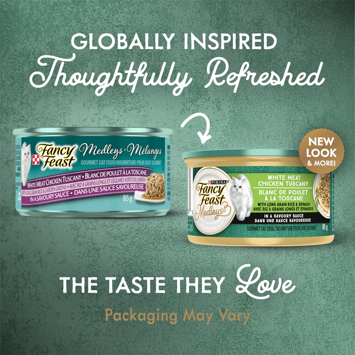 Fancy Feast Medleys White Meat Chicken Tuscany Cat Food, 85 g, 24 Pack