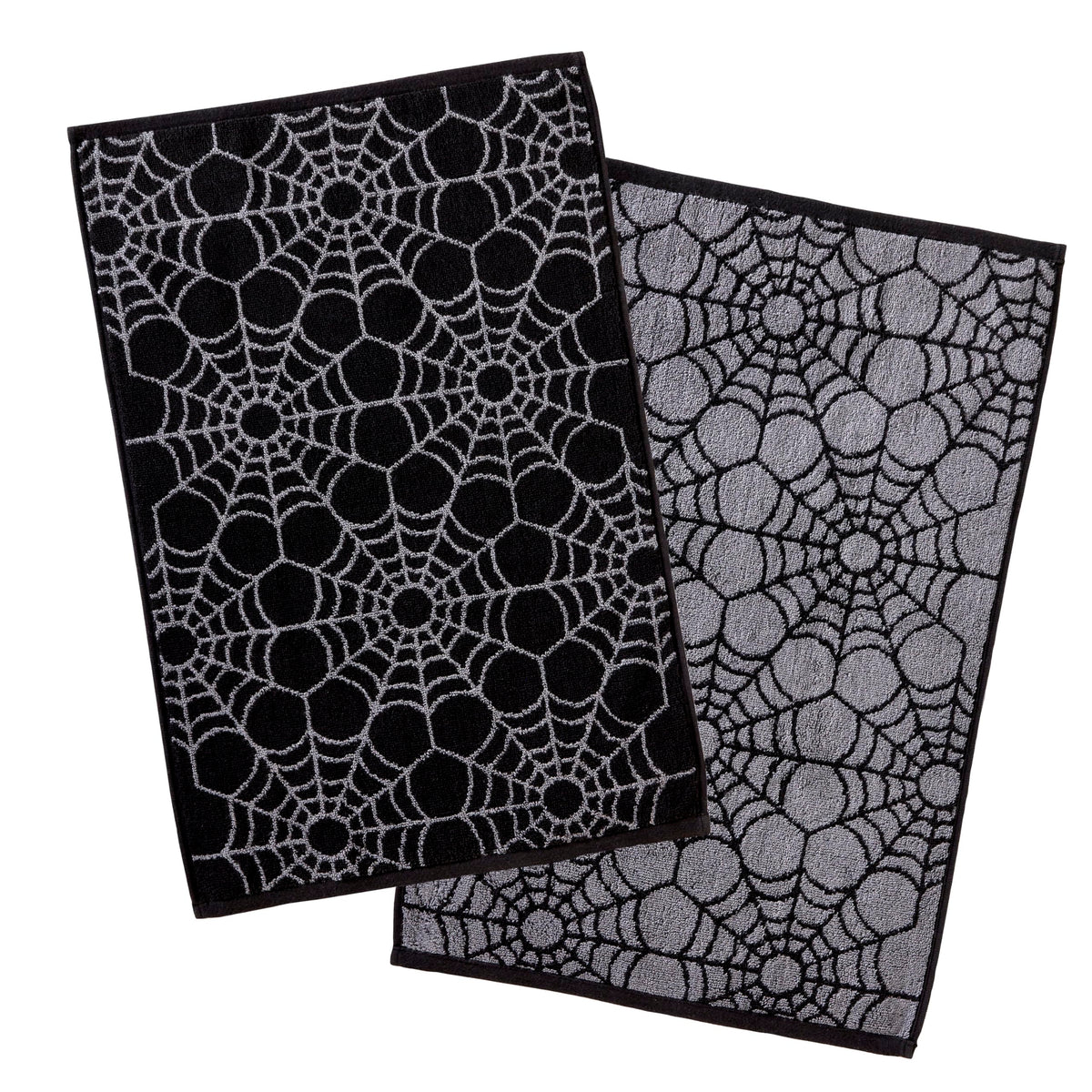 SKL Home Spider Web Cotton Jacquard Hand Towel Set, 2 pc, Black