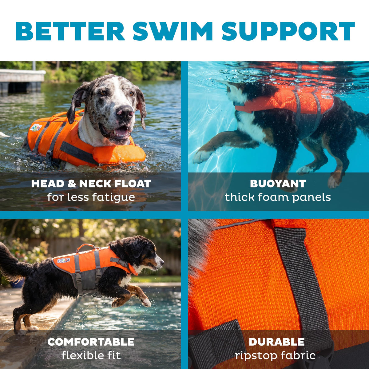 Outward Hound Granby Splash Dog Life Jacket, X-Large, Orange