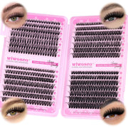Wiwoseo Cluster Eyelash Extensions, 560pcs, D Curl, 8-16MM