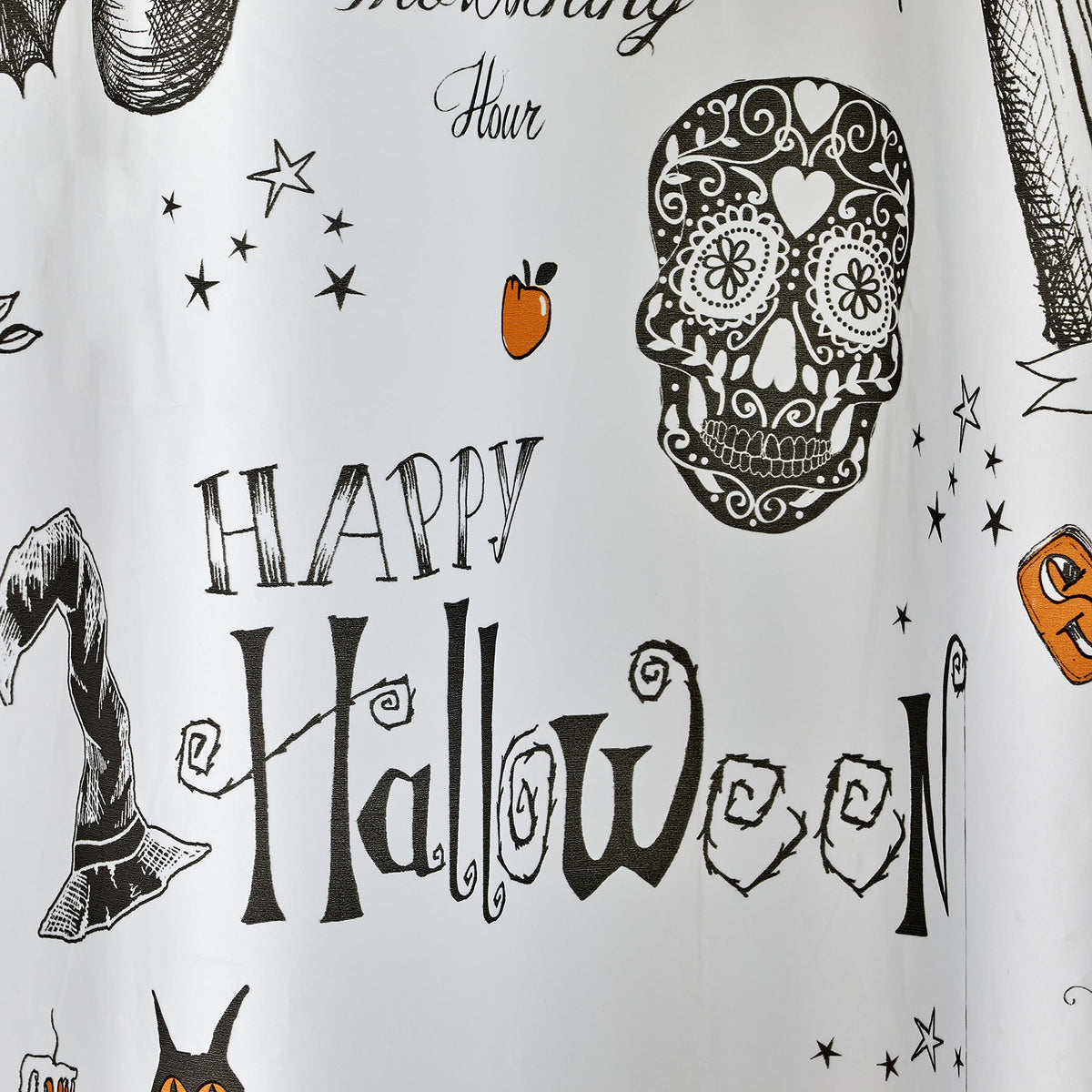 SKL Home Happy Halloween Shower Curtain and Hook Set, 12 Piece