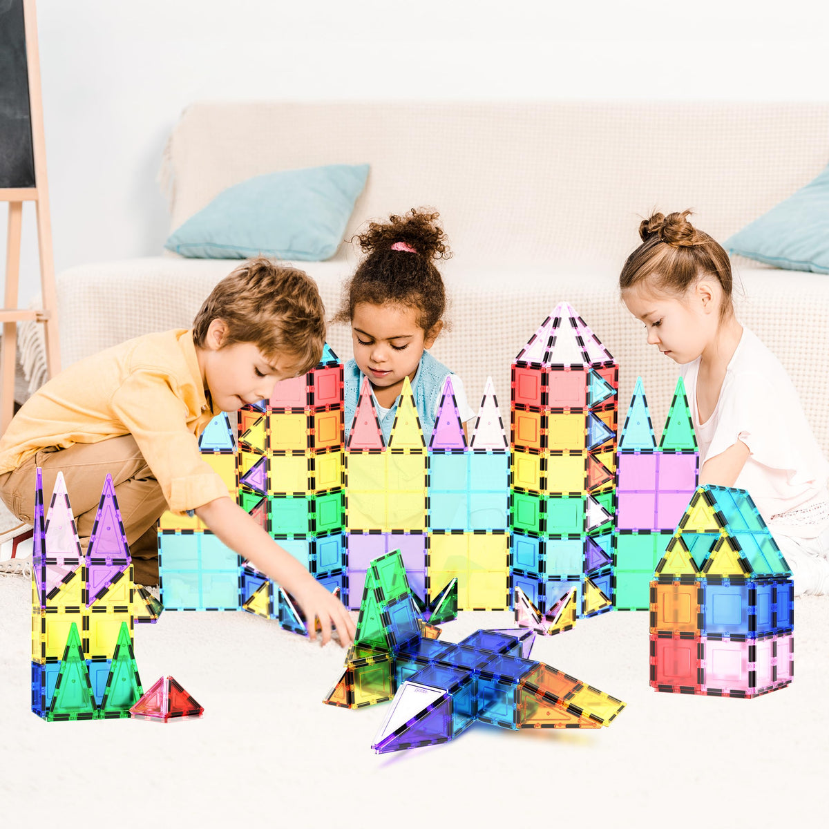 PicassoTiles 100-Piece Magnetic Building Tiles Set