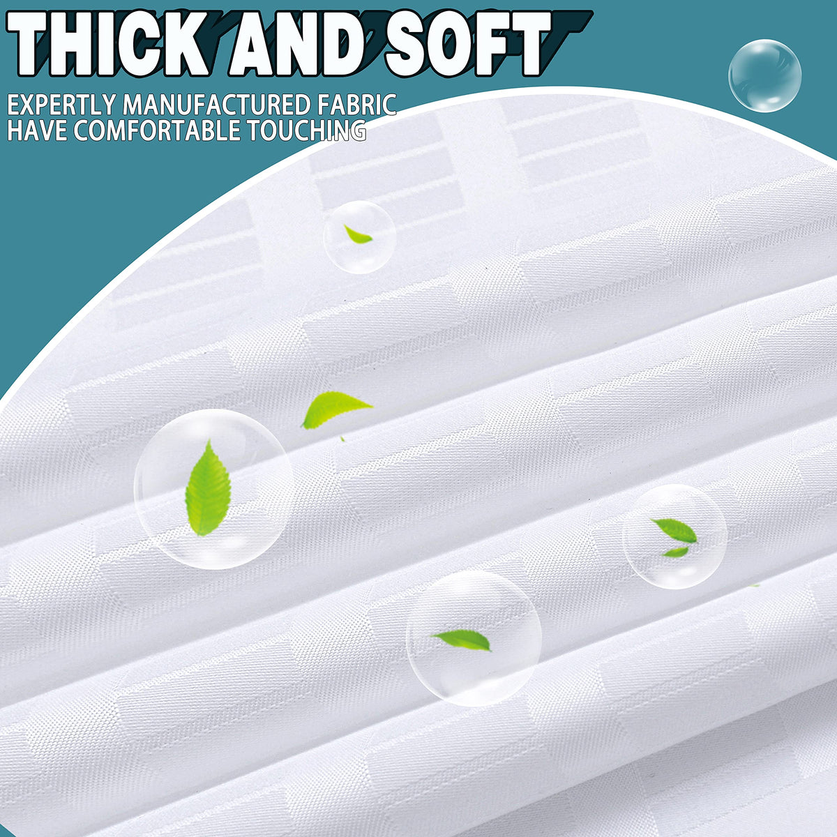 Conbo Mio Hotel Style Fabric Shower Curtain, 71 x 74 in, White Check