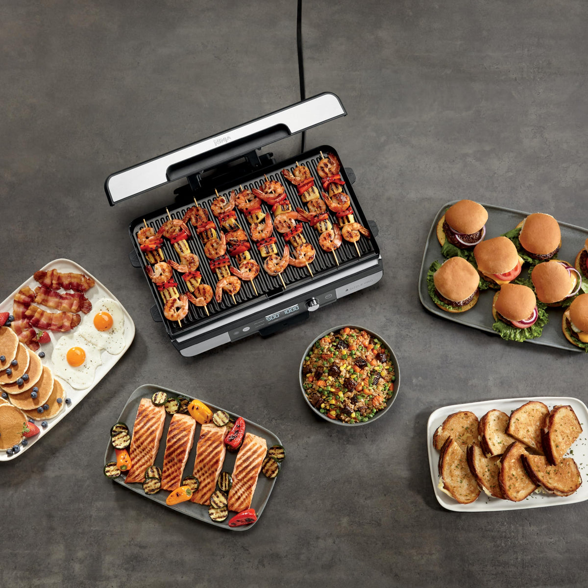 Ninja Sizzle Pro XL 20-Inch Indoor Griddle and Grill, GX101C, Silver