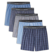 Fruit of the Loom Men's Woven Boxer Shorts, Blues, M