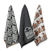 DII Halloween Hand Towel Set, 18x28, Skull/Haunted House, 3 Count