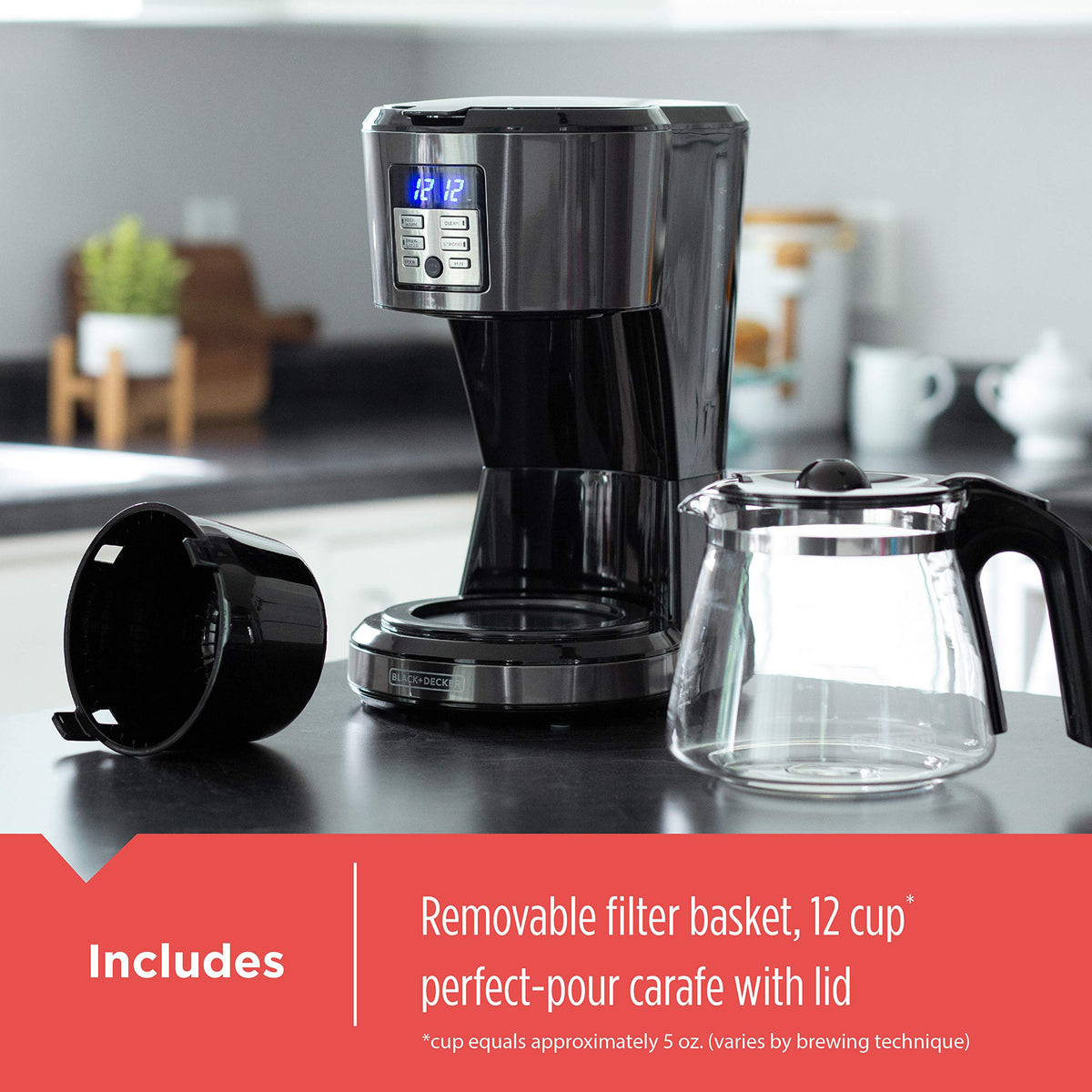 Black+Decker 12 Cup Programmable Coffee Maker, CM1331BSC