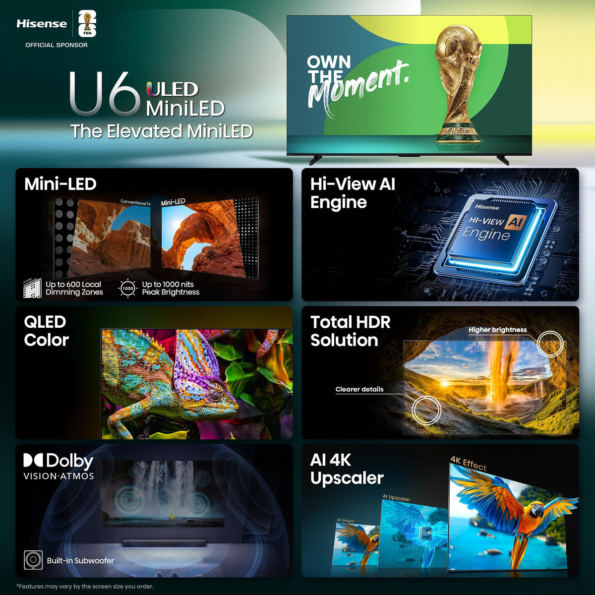 Hisense 55U68QF 55" 4K Mini-LED Smart Fire TV, 2025 Model