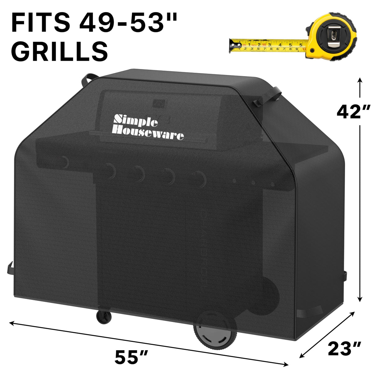 Simple Houseware 55-Inch Heavy-Duty Waterproof BBQ Grill Cover