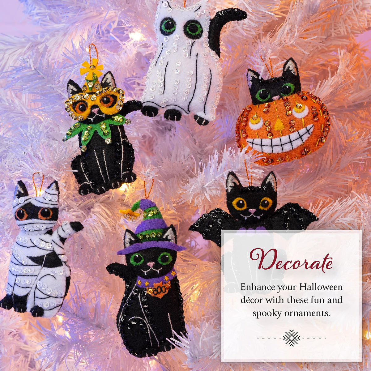Bucilla Felt Applique 6 Piece Ornament Making Kit, 89649E