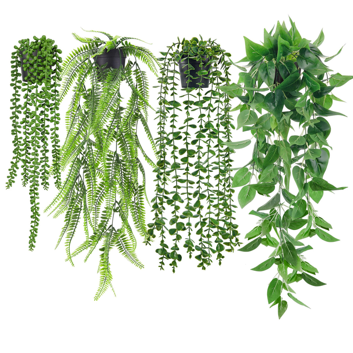 Der Rose Artificial Hanging Plants, 4 Pcs