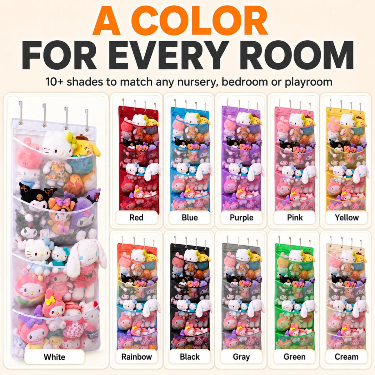 The Original Stuffed Animal Storage Over Door Organizer