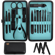 Utopia Care 15 in 1 Manicure Pedicure Set, Stainless Steel, Black
