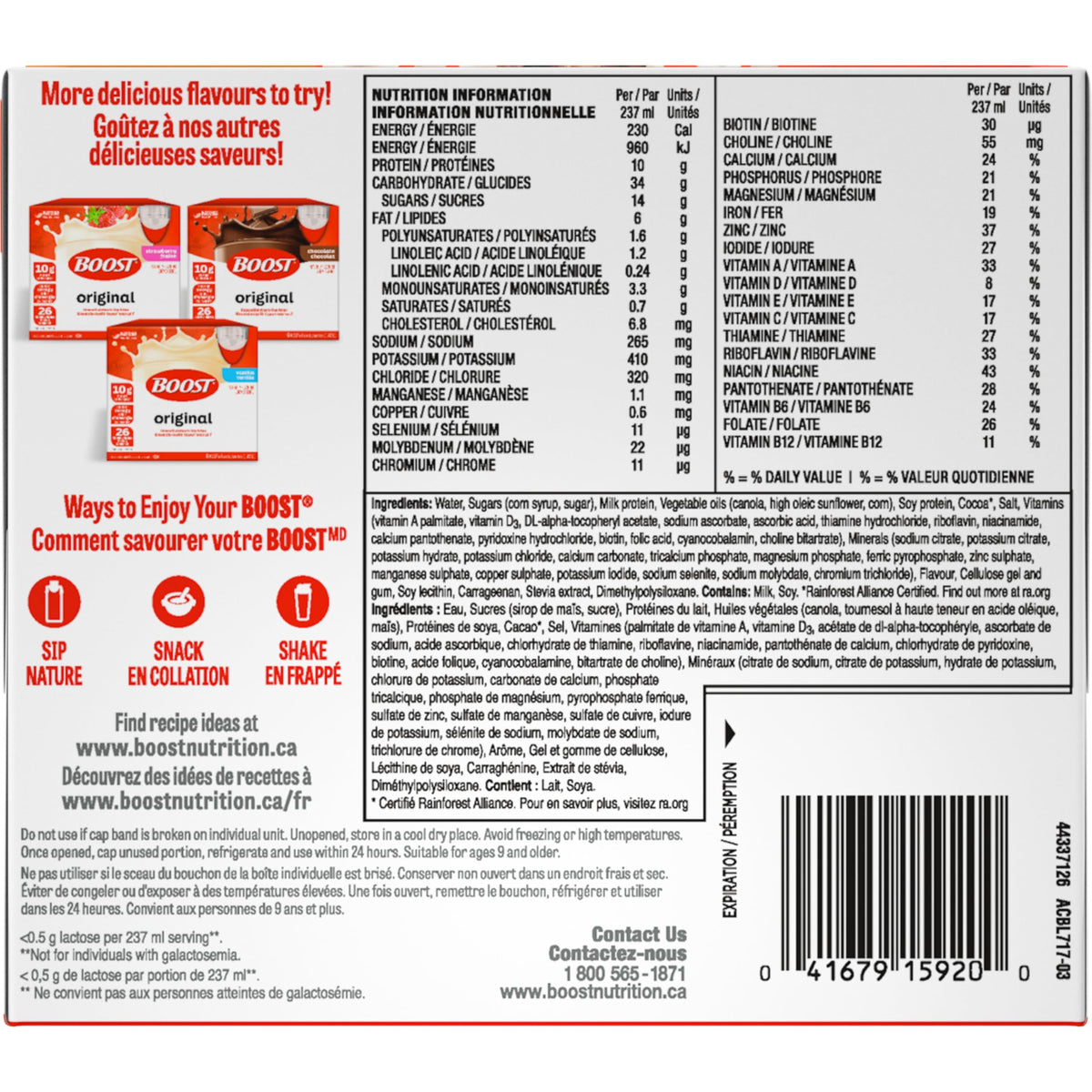 Boost Original Meal Replacement Drink, Choc Latte, 24 Bottles